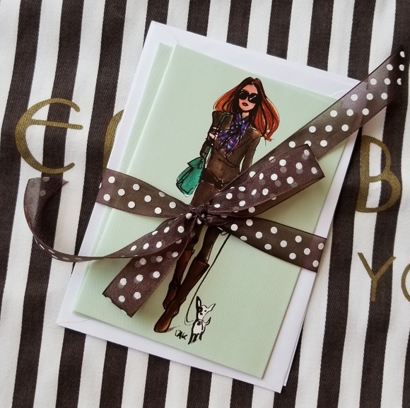 ❗Henri Bendel Illustrator Izak Zenou City Bendel Girl Notecards and Envelope Set - Picture 2 of 4